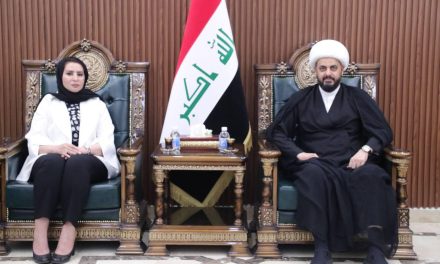 الأمين العام الشيخ الخزعلي يستقبل نقيب المحامين العراقيين